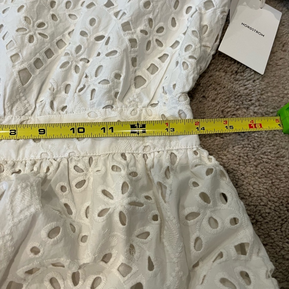 NWT Nordstrom White Eyelet Tiered Midi Dress, size Small - Picture 5 of 9